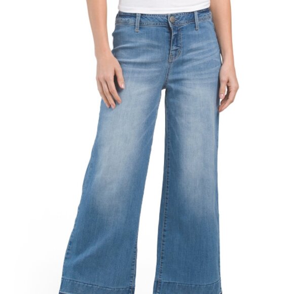 NEW 1822 DENIM Tamar Wide Leg Jeans With Released Cuffs Medium Wash women 261mn - Picture 4 of 6